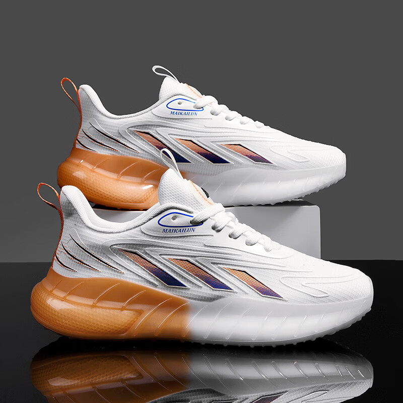 努格森青少年爆米花软底男鞋夏天薄款透气网面跑步鞋夏款减震气垫运动