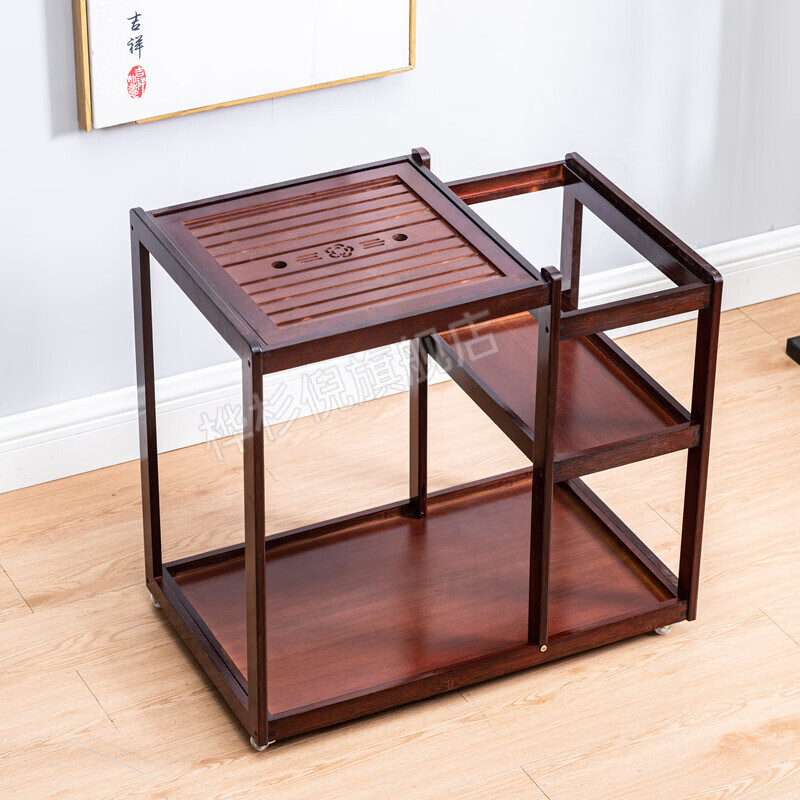 带轮子的茶几桌 移动式茶台 可移动茶桌带轮茶车家用茶水柜简约茶台