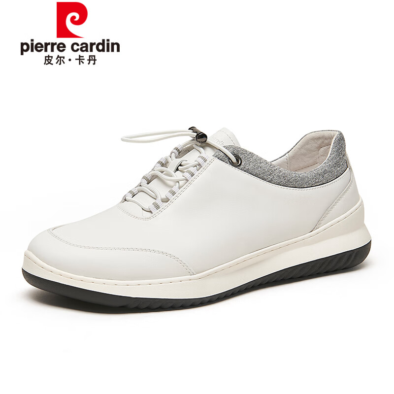 皮尔卡丹(pierre cardin)夏季新款男鞋休闲皮鞋透气牛皮舒适潮鞋轻质