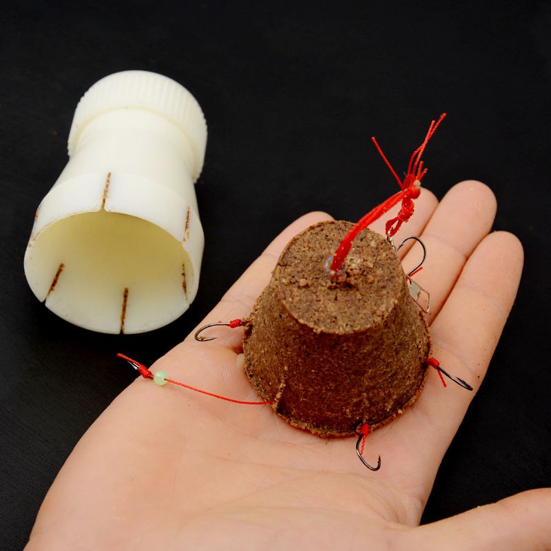 杰米仕 新款爆炸钩鱼饵压饵器成型器飞钩鱼钩上饵器爆炸钩方块饵料器