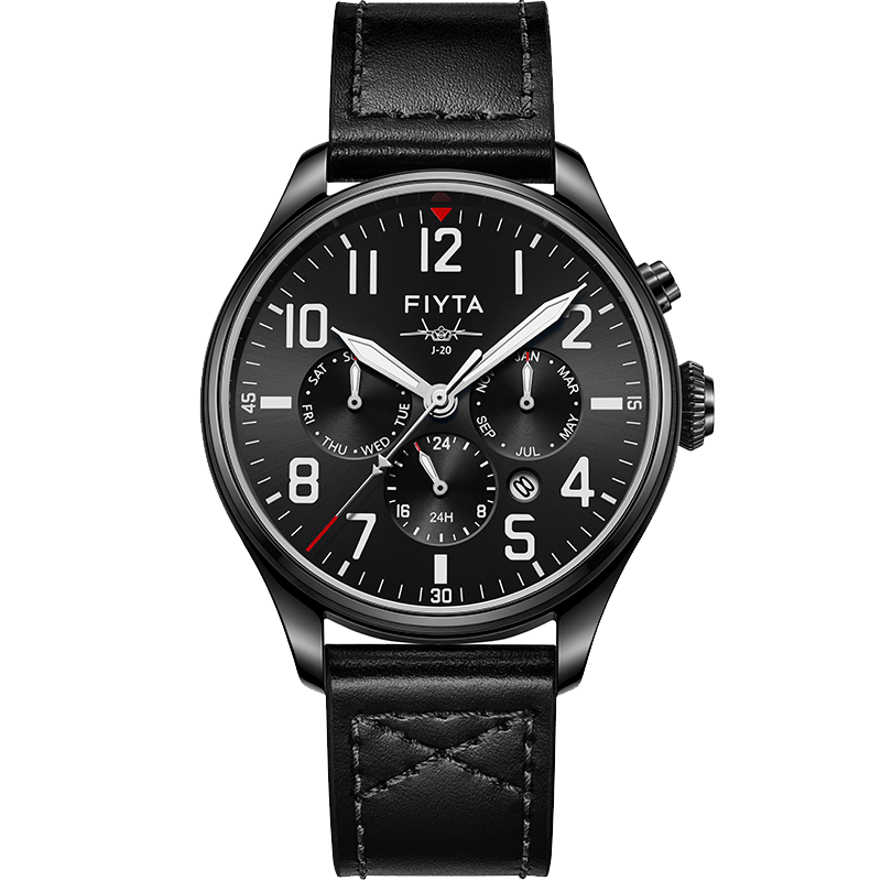 飞亚达(fiyta)马赫系列【歼20特别纪念款】多功能盘面夜光指针男士