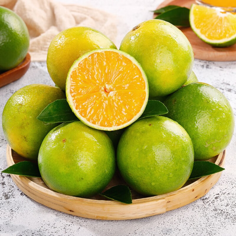 云南绿皮冰糖橙新鲜采摘手剥果冻甜橙子应季现摘水果 5斤（60-65mm） 小果尝鲜