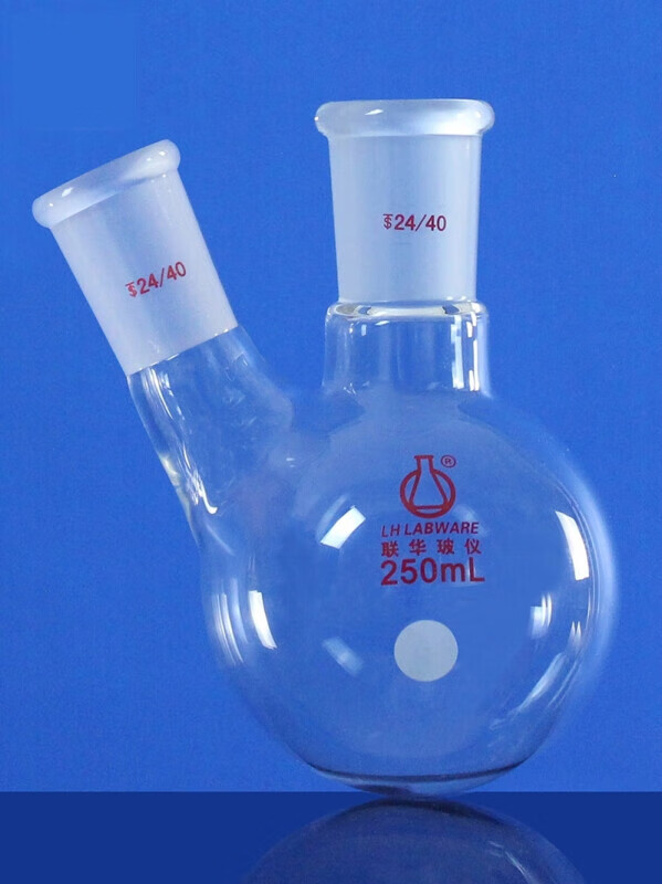 大规格斜二口二颈烧瓶蒸馏反应圆底瓶500/1000/2000ml lh-09 容量500
