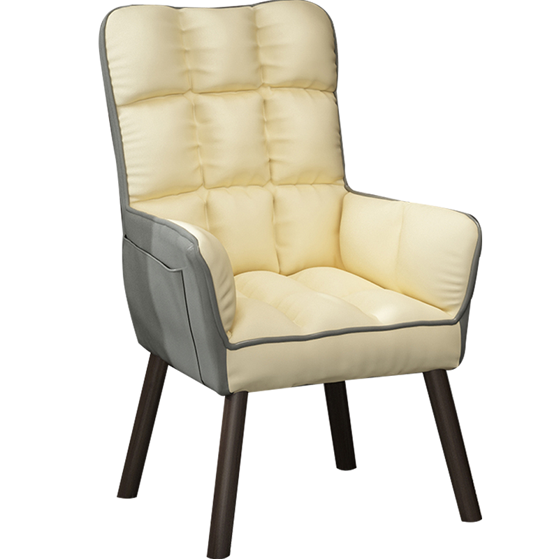 奥伦福特 电脑椅 办公沙发椅子家用电竞椅宿舍办公椅靠背椅主播椅午休人体工学椅 米白-千鸟休闲椅