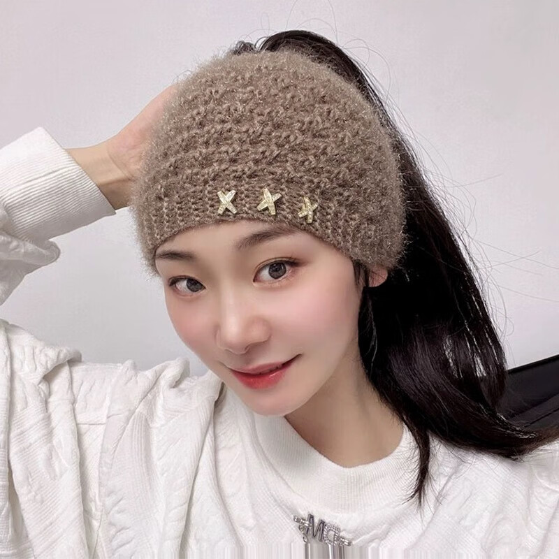 仙来阁遮白发头饰日常佩戴毛线针织月子发带女2023新款冬季古风吸汗