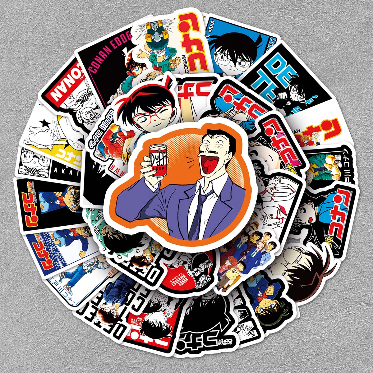 50张名侦探柯南日漫二次元卡通贴纸 工藤新一毛利兰毛利小五郎文具