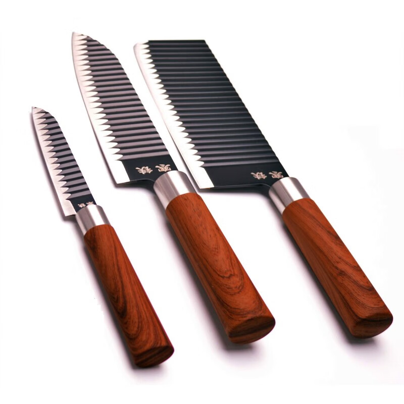 寒铁寒铁三件套不粘波纹套刀iron-0015