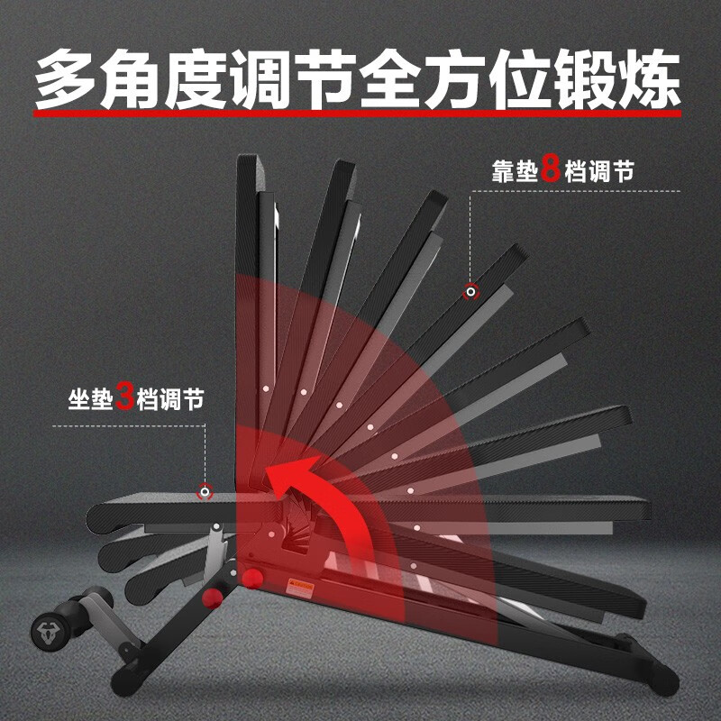 FANATICS疯拿铁哑铃凳卧推凳折叠卧推椅飞鸟凳仰卧起坐腹肌板家用健身器材 FB-150全折叠多功能哑铃凳