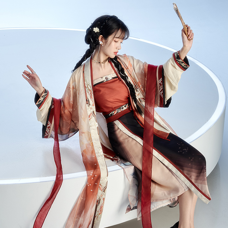 豆蔻儿[火神·祝融号-航天文创casci联名]刺绣宋制汉服女 对襟衫 披帛