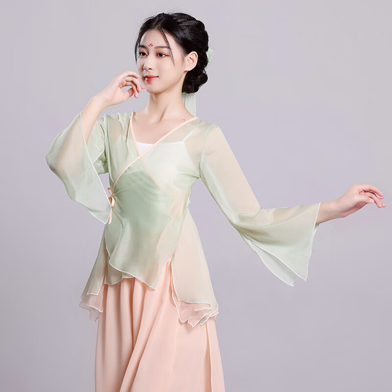 纱衣身韵飘逸仙气古风练功现代中国舞蹈服女艺考 宫墙柳纱衣送发带 s