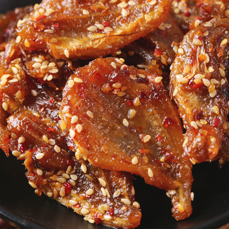 虎钢馋甜辣沙丁鱼广西北海特产干即食零食沙尖鱼片海鲜小鱼干货小吃