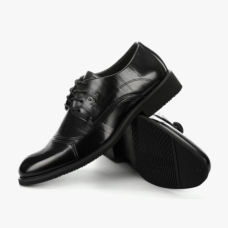 Walker Shop【品牌精选】皮鞋男新款简约百搭商务正装鞋男透气休闲鞋子男 黑色 44