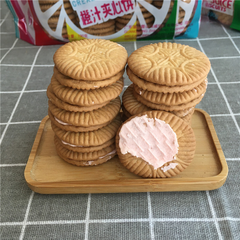 橙汁夹心饼干老牌子 80后湖北天门特产老式童年零食怀旧整箱 4袋