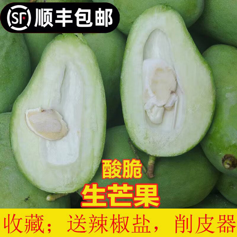 教蔬鲜生 广西现摘新鲜酸脆生吃芒果当季水果芒果芽孕妇青芒酸芒果顺丰 1斤 1斤3个左右