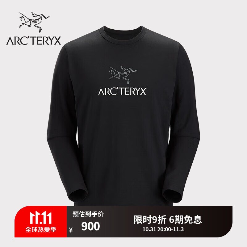 始祖鸟（ARC’TERYX） CAPTIVE ARC'WORD  舒适透气 男子 棉质长袖T恤 Black/黑色 M