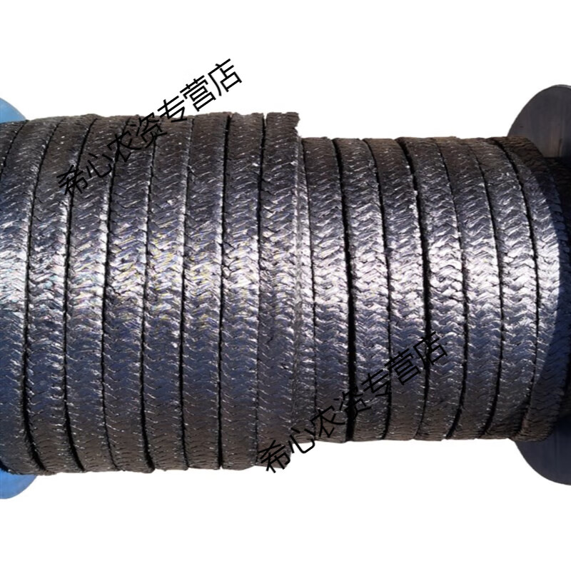 oimg石棉绳石墨盘根石棉高温高压密封填料镍丝防火增强柔性纯绳 6mm*