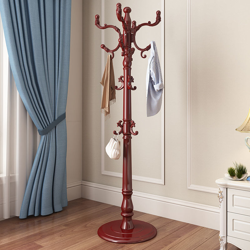 玖木欧式实木衣帽架门厅落地时尚挂衣架客厅衣服架子大衣架 加粗208