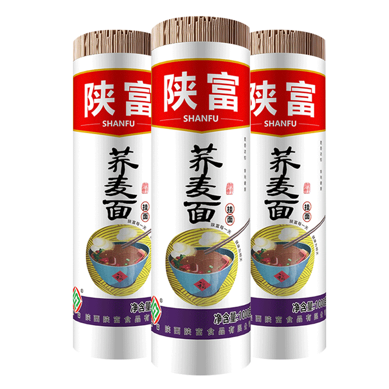 陜富蕎麥面條掛面2斤*3把低脂粗糧面條苦蕎雜糧面陜西蕎麥饸烙拌面