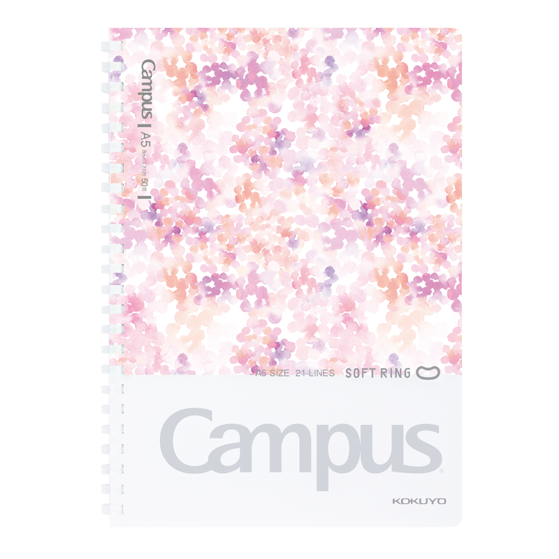 KOKUYO 国誉 Campus系列 WSG-SRDA550P A5线圈笔记本 水彩絮语款 粉色 单本装