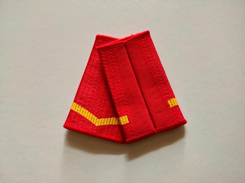 红色记忆纪念品九九式红色套式肩章肩牌退役老兵怀旧收藏品 列兵小号