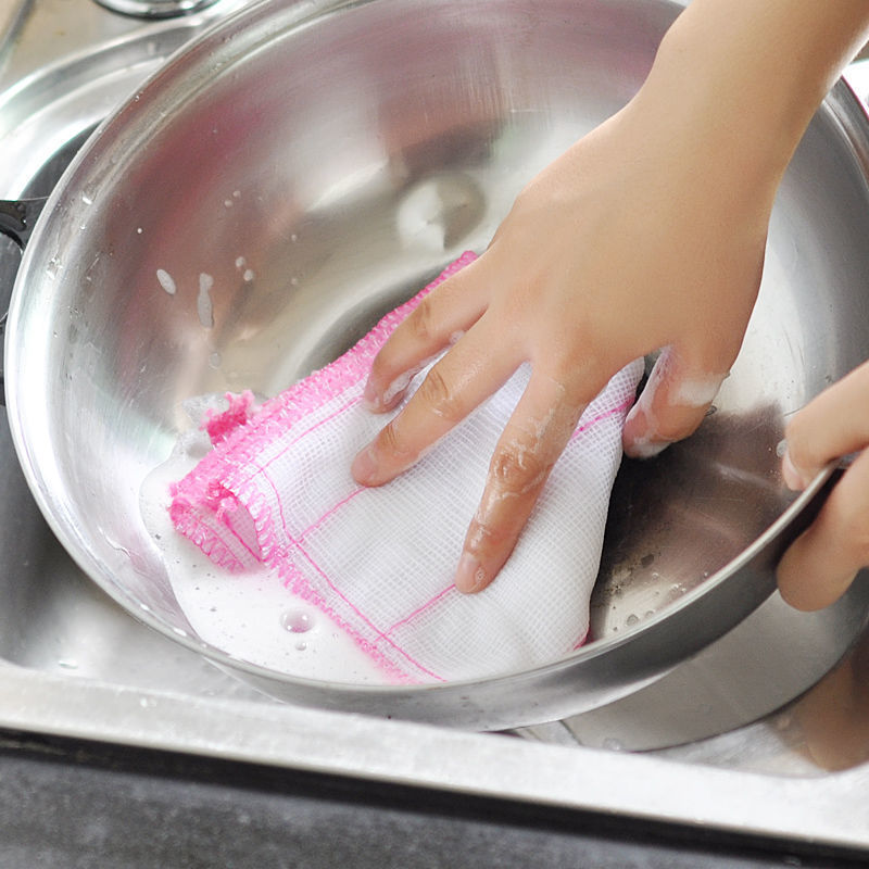 棉纱洗碗布大号加厚吸水性抹布厨房不沾油不掉毛家用刷碗布百洁布 5层棉纱30条装