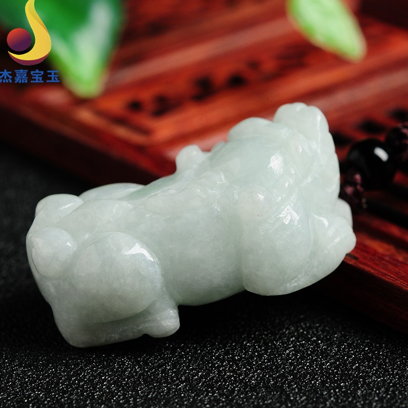 杰嘉宝玉a货翡翠貔貅吊坠缅甸玉石男女款礼物玉貔貅挂件带证书免费刻字 貔貅头朝左  男