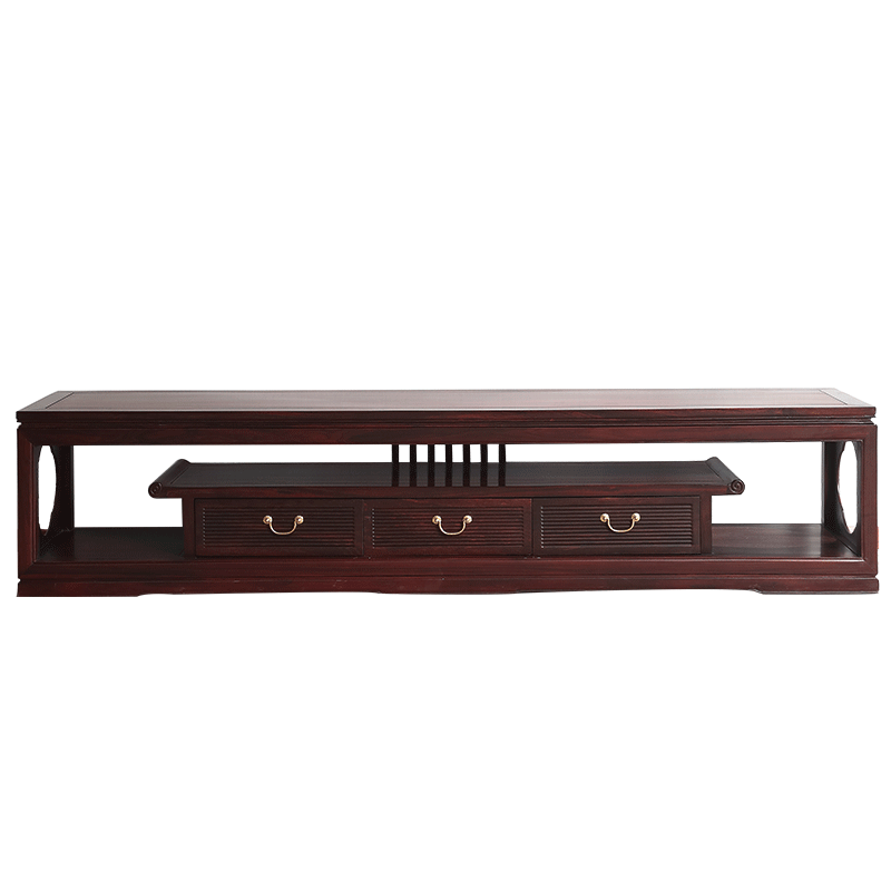 一舍 非国标红木柬埔寨酸枝(学名:榄仁木)实木电视柜 新中式客厅地柜矮柜储物柜中式仿古电视机柜 2.2米电视柜