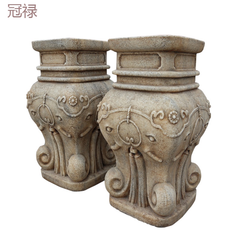 宏科华石雕仿古花架盆景架汉白玉石头展示架花瓶架子中式园林石雕底座