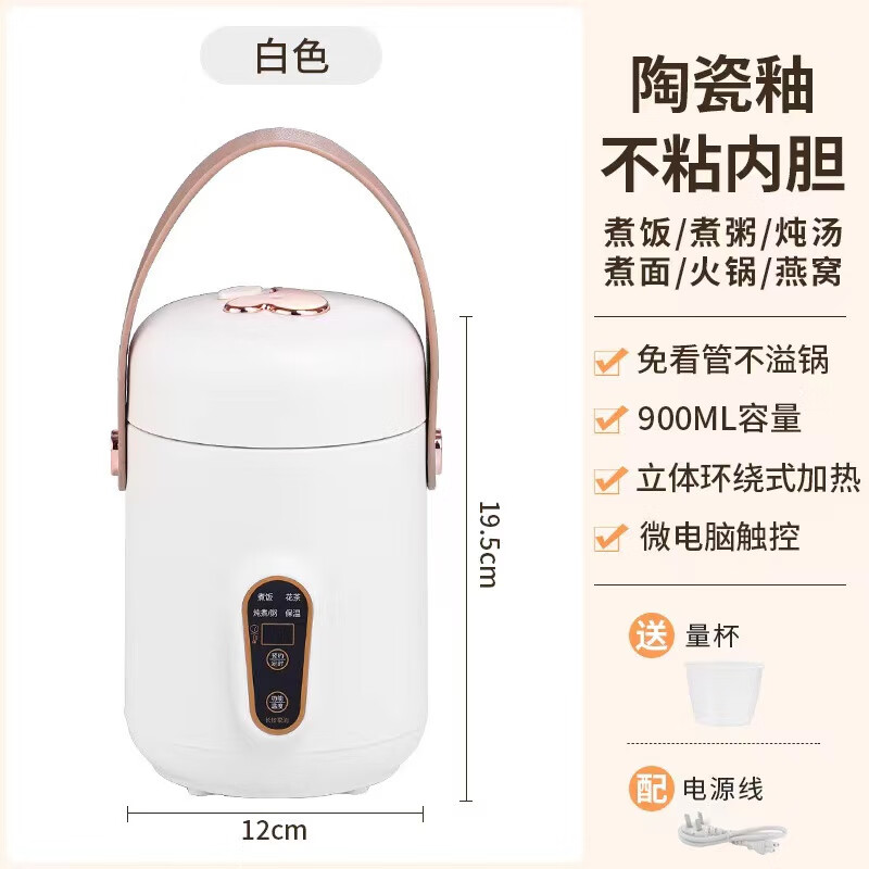 史迪熊110v电饭煲电饭锅饭美国日本加拿大用电煮锅美规出口小家电煮饭锅 白 1L 美规110V日本美国加拿大