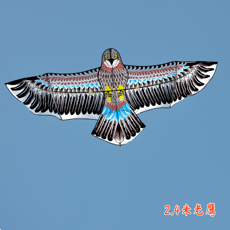 飞悦风筝 2022新款飞悦风筝伞布老鹰微风易飞大型风筝初学者风筝凯夫