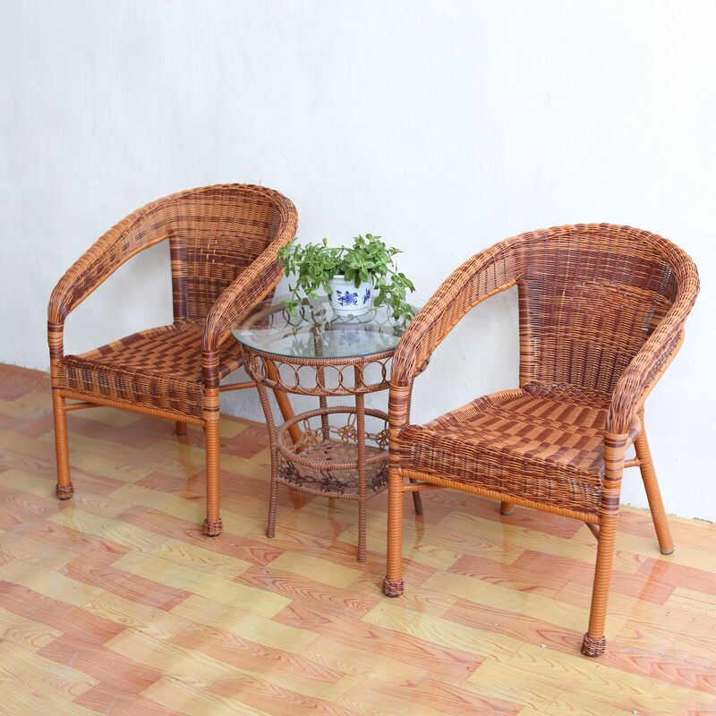 寿滕椅椅子靠背椅藤椅pe藤椅藤制休闲室内户外阳台藤椅老年 一把椅子