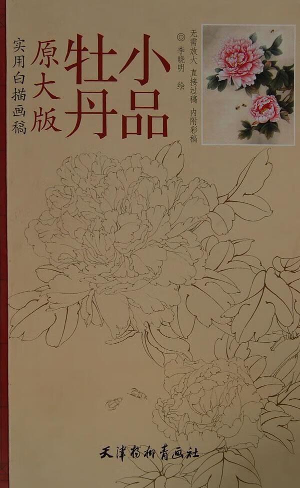 实用白描画稿 牡丹小品【正版图书】