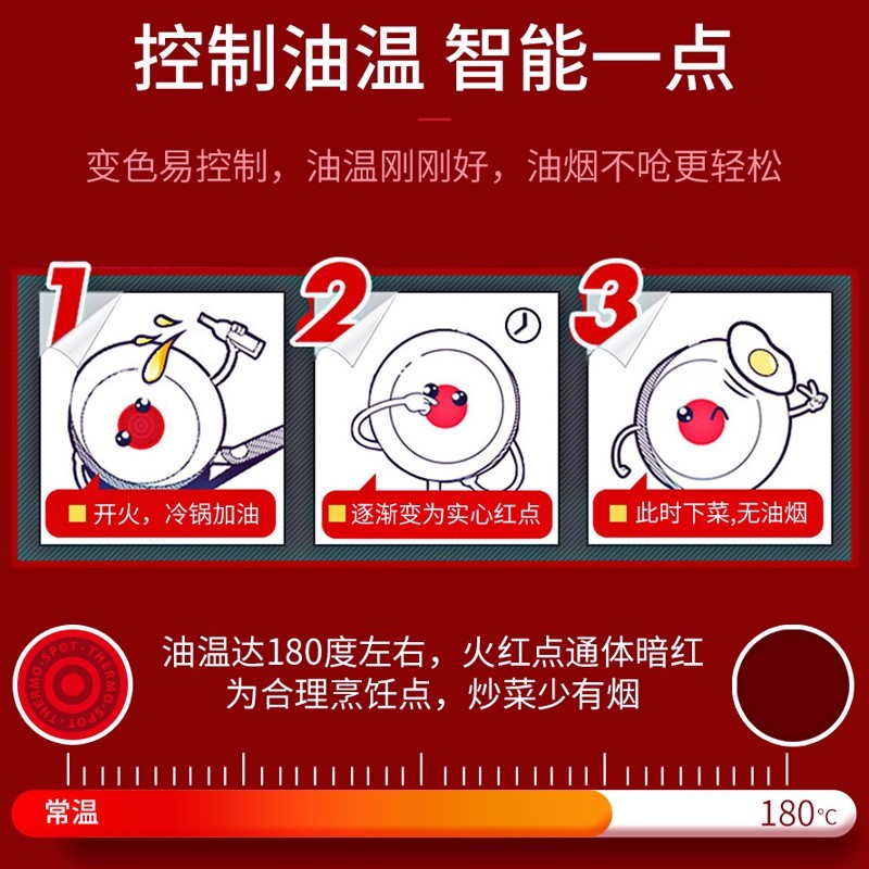 苏泊尔（SUPOR） 平底锅不粘锅 玻璃盖火红点煎锅炒菜锅明火燃气灶磁炉通用牛排锅 28CM 三代红色普通盖聚油底