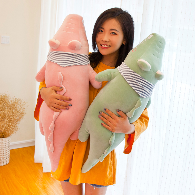 鳄鱼抱枕超大号名创优品可爱围巾鳄鱼娃娃超大号毛绒玩具抱枕超软公仔