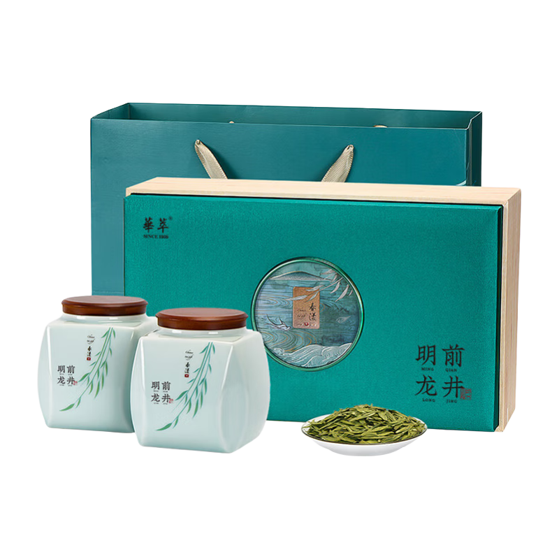 華萃【順豐包郵】 2025年新茶明前綠茶特3A級龍井木制茶葉禮盒見家長