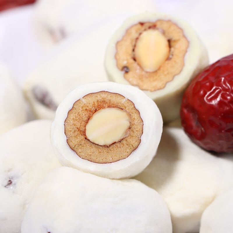 卡滋乐零食巴旦木奶枣夹心奶香奶枣奶香味休闲干果蜜饯独立包装 巴旦木奶枣6袋 125克
