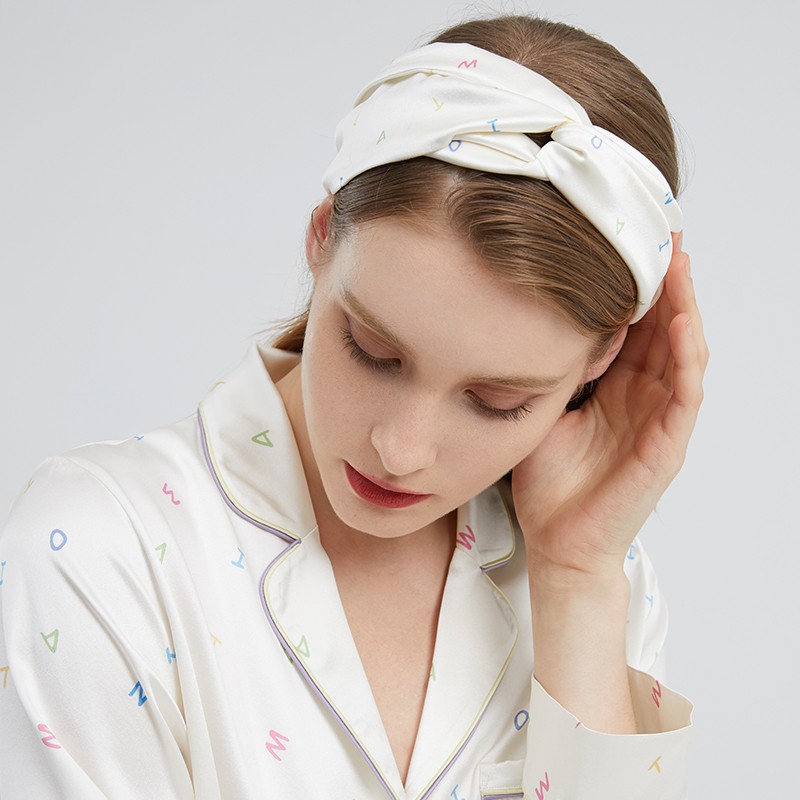 manito/曼尼陀  new signature真丝logo印花发带桑蚕丝发饰 彩色logo