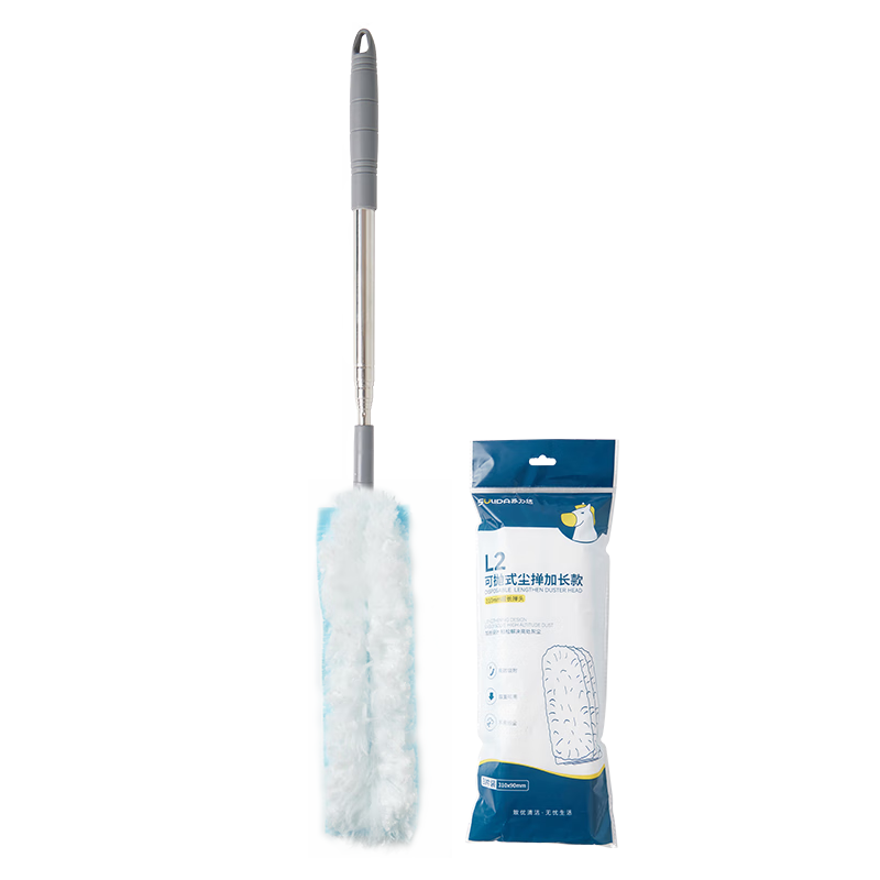 蘇力達(dá)靜電除塵撣一次性雞毛撣子家用掃灰塵撣子床底打掃灰塵清理神器 1.4米伸縮-除塵撣+替換裝3片 1個(gè)