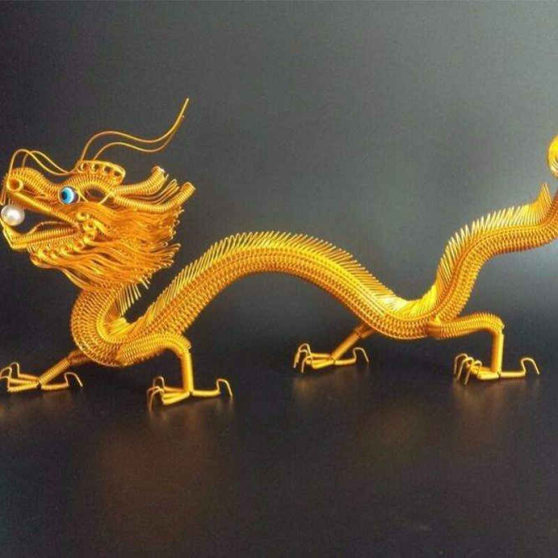铜丝工艺品 铜丝手工编织工艺品摇钱树装饰品摆件手工龙手工凤凰孔雀