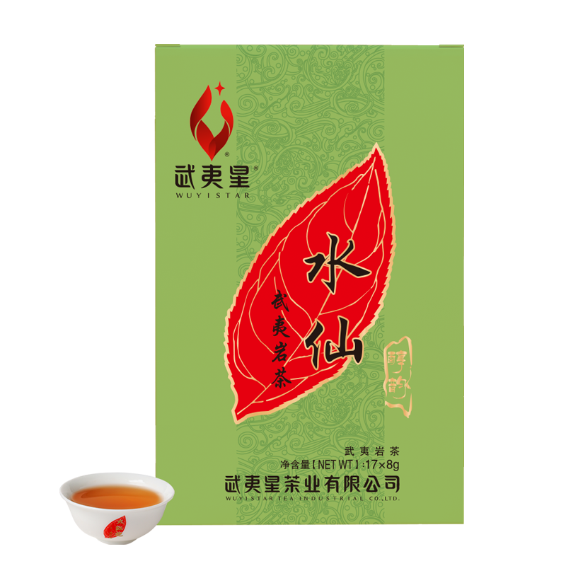 武夷星烏龍茶 醇韻 武夷巖茶 水仙茶葉 醇香一級8g*17袋 中火盒裝 136g