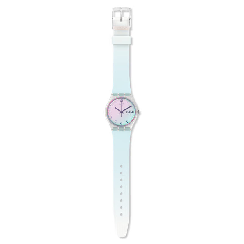 斯沃琪（Swatch）瑞士手表  原创系列 无尽天蓝 日历 母亲节礼物男女时尚石英表GE713