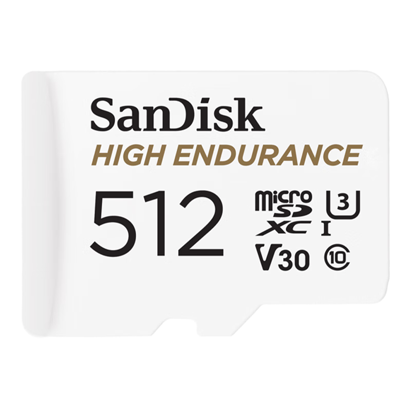 闪迪（SanDisk）512GB TF（MicroSD）4K内存卡 行车记录仪 监控摄像头专用 40,000小时录制 重复读写高耐用存储卡