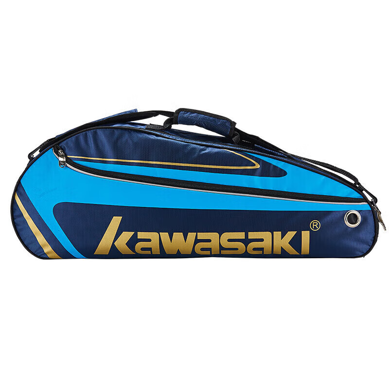 川崎KAWASAKI羽毛球包单肩背包网球包男女独立鞋袋羽毛球拍包8327藏青