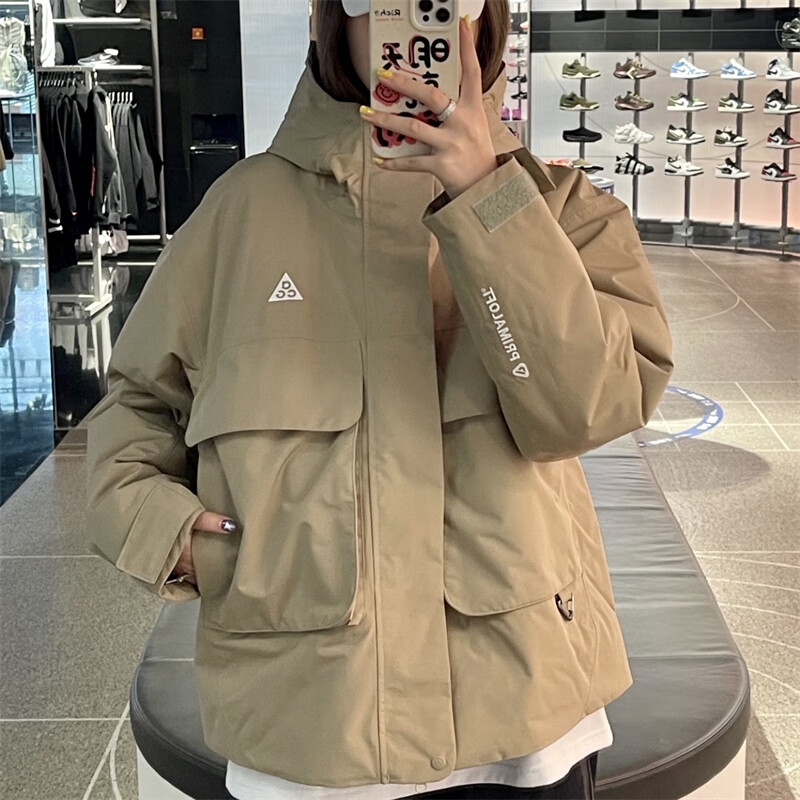 耐克（NIKE）ACG系列PrimaLoft Storm Fit ADV黑色防风防水宽松长袖夹克外套 FV8682-247卡其色 M