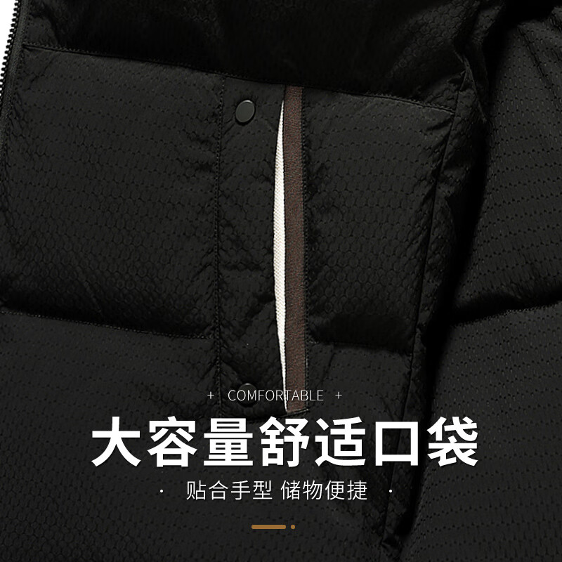 雪中飞男士羽绒服鸭绒立领马甲秋冬季保暖防寒时尚宽松羽绒背心190
