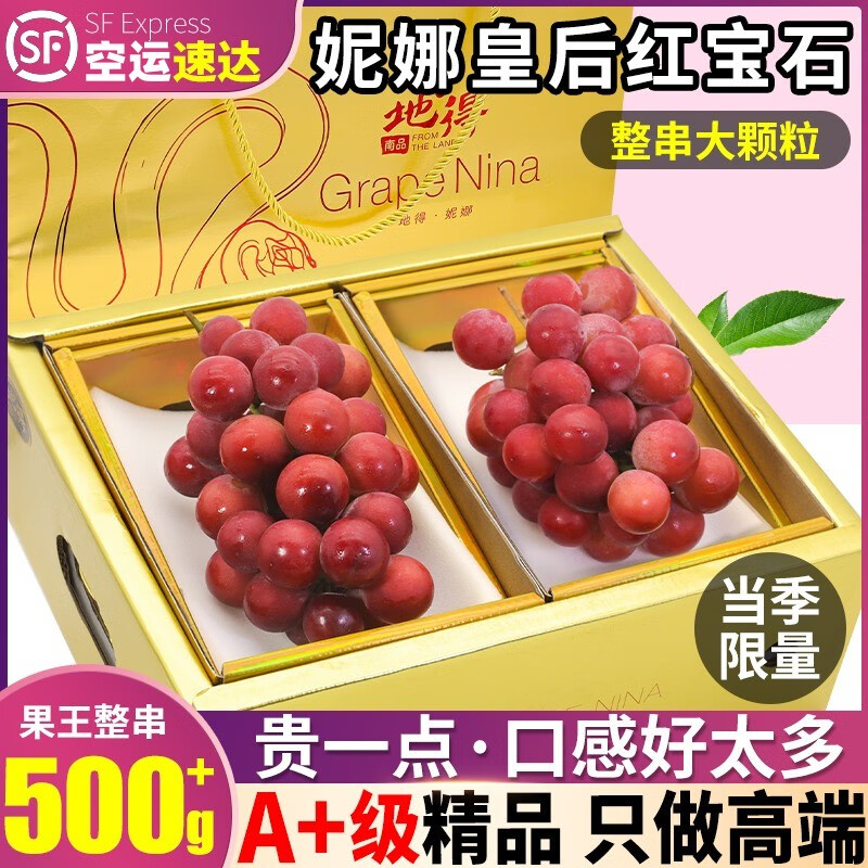 昕风尚妮娜皇后晴王葡萄罗马红宝石新鲜无籽红提日本引种葡萄团购送礼
