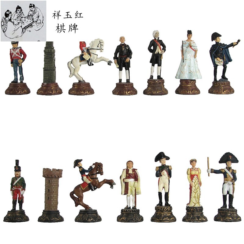 博圣象棋国际象棋立体人物树脂彩绘欧式创意咖啡馆装饰拿破仑
