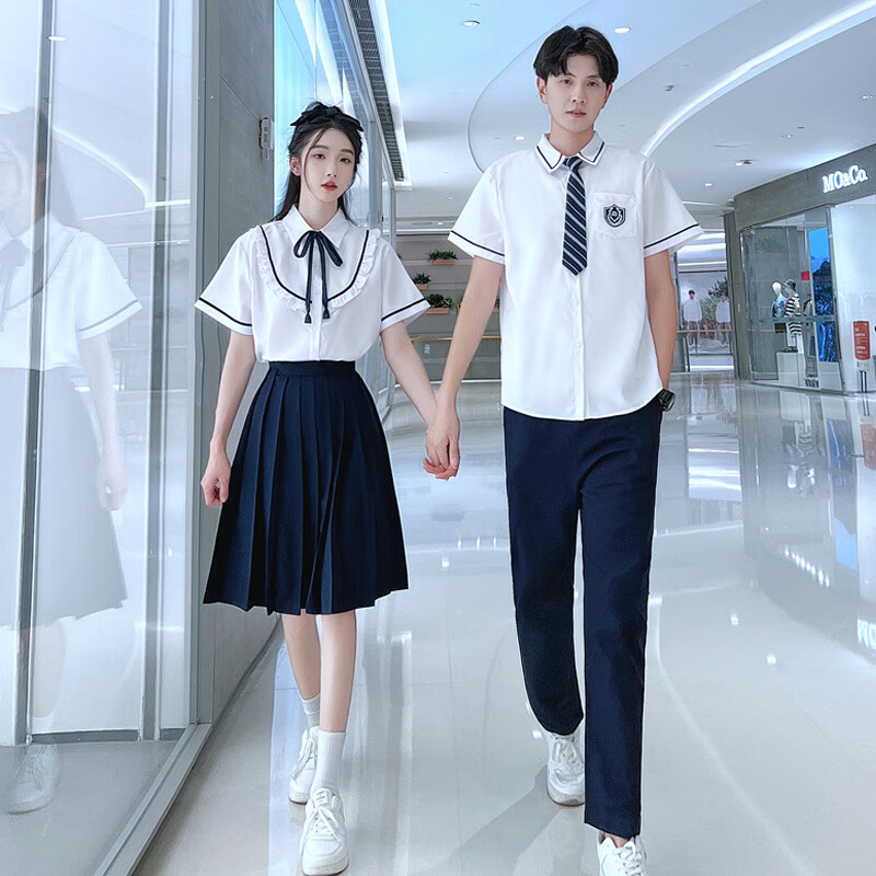 允冠夏季毕业照班服套装高中初中小学生英伦学院风朗诵合唱演出服男女