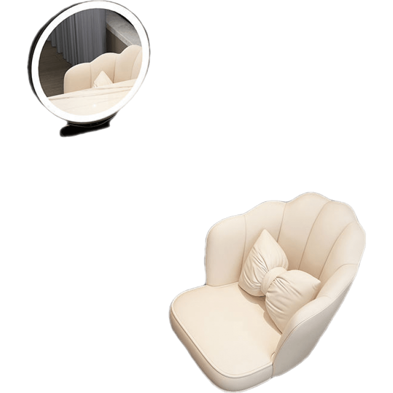 千番町  轻奢岩板梳妆台卧室现代简约网红ins小户型化妆桌玻璃化妆台 黑白100进口岩板桌+智能镜 +花瓣椅 整装