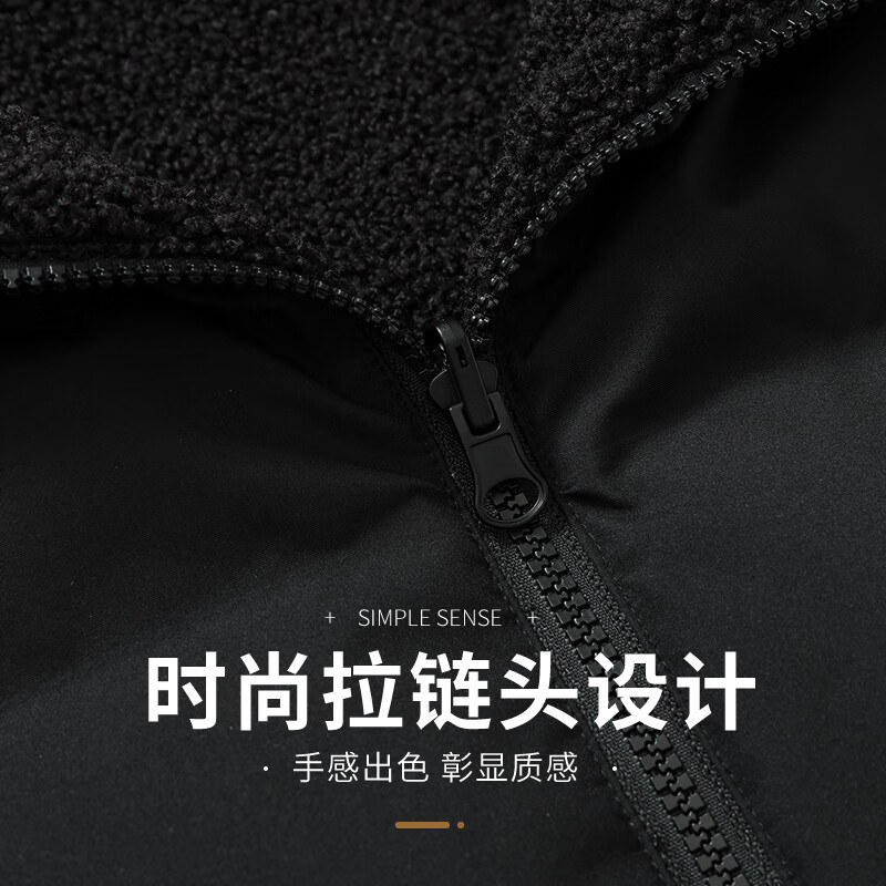 雪中飞羽绒马甲男女同款双面穿摇粒绒秋冬保暖防寒休闲时尚立领背心175